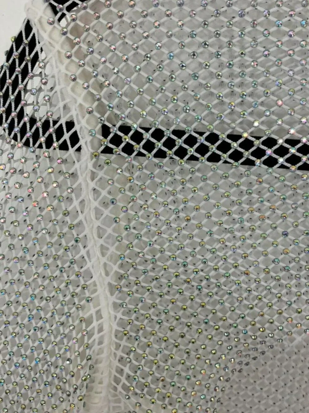 Free People Siren Mesh Bolero sheer fishnet mesh rhinestone sparkle top